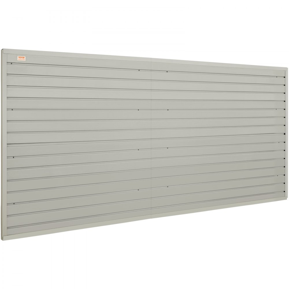 Panely Slatwall VEVOR, 4 stopy x 1 stopa šedé garážové nástěnné panely 12"V x 48"L (sada 8 panelů), těžká garážová stěna s organizérovými panely pro maloobchod, garážovou stěnu a organizaci řemeslných skladů