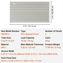 VEVOR Slatwall Panels, 121.9 x 30.48 cm Gray Garage Wall Panels (Set of 2 Panels), Heavy Duty Garage Wall Organizer Panels Display Perfect for Retail Store, Garage Wall, and Craft Storage Organization