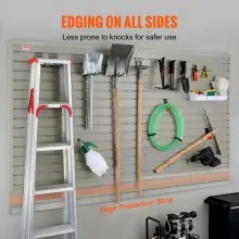 VEVOR Slatwall Panels with Hooks, 4 ft x 1 ft Gray Garage Wall Panels 12"H x 48"L (Set of 8 Panels), Heavy Duty Garage Wall Organizer Display for Retail Store, Garage Wall, Craft Storage Organization