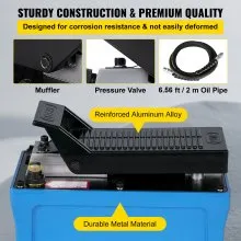 VEVOR Air Hydraulic Pump Power Pack Unit 10,000 PSI 103 In 3Cap Heavy-duty All Metal Construction Air Hydraulic Foot Pump