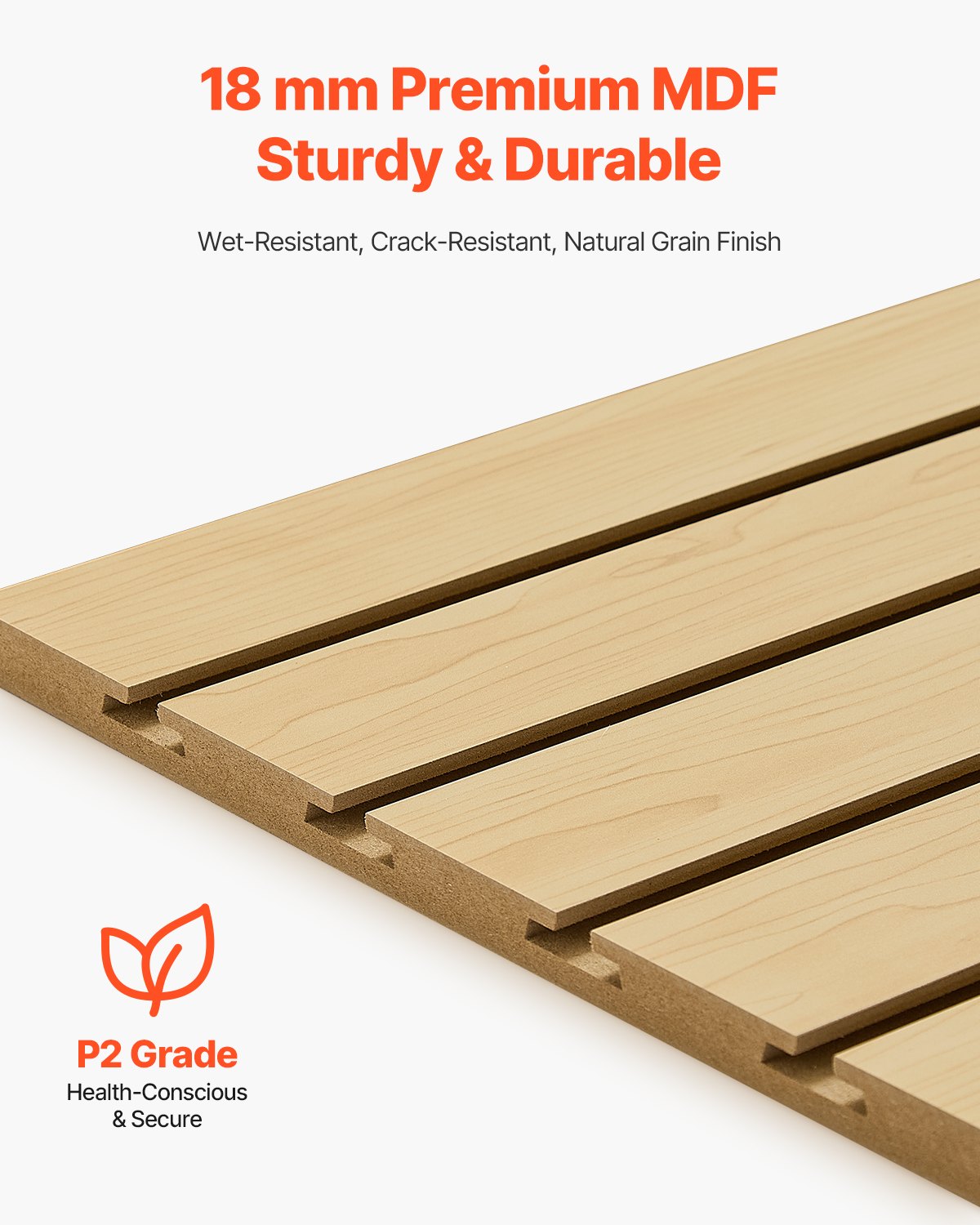 VEVOR Slat Wall Paneling, 4 x 4ft, MDF Garage Slatwall with Modular Design, Natural Slat Wall Easy-to-Install Adjustable Slatwall Panel with Coupling Structure & DIY Cutting, Fit for Storage & Display