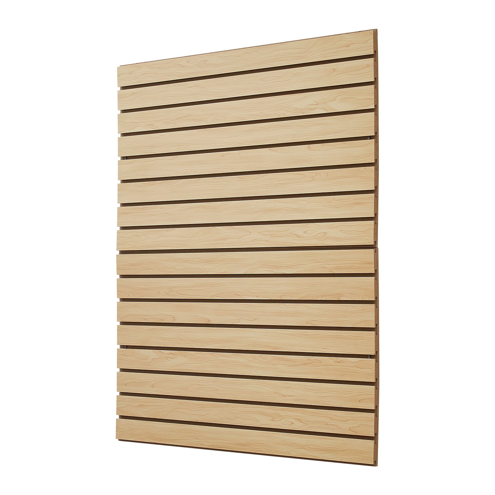 VEVOR Slat Wall Paneling, 4 x 4ft, MDF Garage Slatwall with Modular Design, Natural Slat Wall Easy-to-Install Adjustable Slatwall Panel with Coupling Structure & DIY Cutting, Fit for Storage & Display