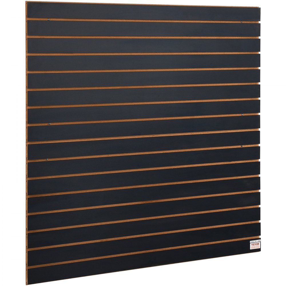 VEVOR Slatwall Panels, 4 ft x 2 ft Black Garage Wall Panels 24"H x 48"L (Set of 2 Panels), Heavy Duty Garage Wall Organizer Panels Display for Retail Store, Garage Wall, and Craft Storage Organization