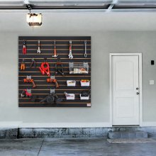 VEVOR Slatwall-paneler, 4 fot x 2 fot svarte garasjeveggpaneler 24" H x 48"L (sett med 2 paneler), kraftige garasjeveggorganisatorpaneler Display for detaljhandel, garasjevegg og håndverkslagring