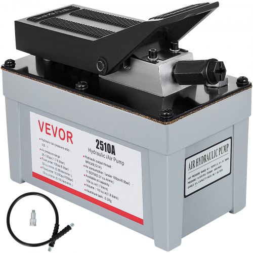 VEVOR 2510A Air Hydraulic Pump 10,000 PSI Quick Power Air Hydraulic Foot Pump 0.42 Gal Reservoir Foot Actuated Hydraulic Pump for Heavy Machinery Rigging & Auto Repair, Gray