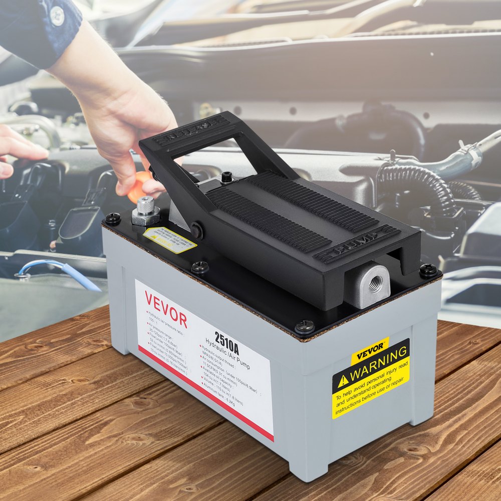 VEVOR Air Hydraulic Foot Pump Operated for Hydraulic Pullers  Air Powered Hydraulic Foot Pump 2510A Stinger Air/Hydraulic Pump