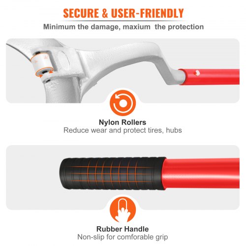 VEVOR Tire Mount Demount Tool, 22.5 to 24.5 inches, 3PCS Tire Changer Demount Tool Adapted to Aluminum and Steel Rims, with Extra Bead Keeper, Tire Changing Tools for Car Repairing, Red