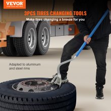 VEVOR Tire Mount Demount Tool, 22.5 to 24.5 inches, 3PCS Tire Changer Demount Tool Adapted to Aluminum and Steel Rims, with Extra Bead Keeper, Tire Changing Tools for Car Repairing, Blue