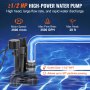 VEVOR Utility Sink Pump, 1/2 HP, 120-Volt, 3500 GPH Flow, 28 ft Head, Under-Sink Sump Pump System with 6 Gallon Basin, Automatic Utility/Laundry Sink Pump, Drain Pump with 1-1/2" NPT Outlet, Black