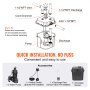 VEVOR utility sink pump installation diagram with accessories, showcasing a water pump, switch, pipe, and bucket.