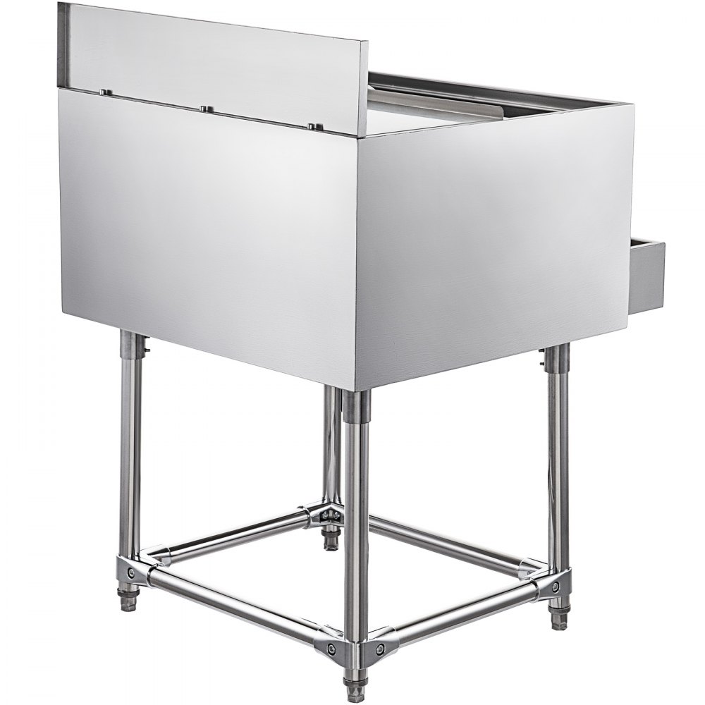 Stainless Steel Underbar Ice Bin Standing Cooler 61x53 cm Ice Chest for Bar