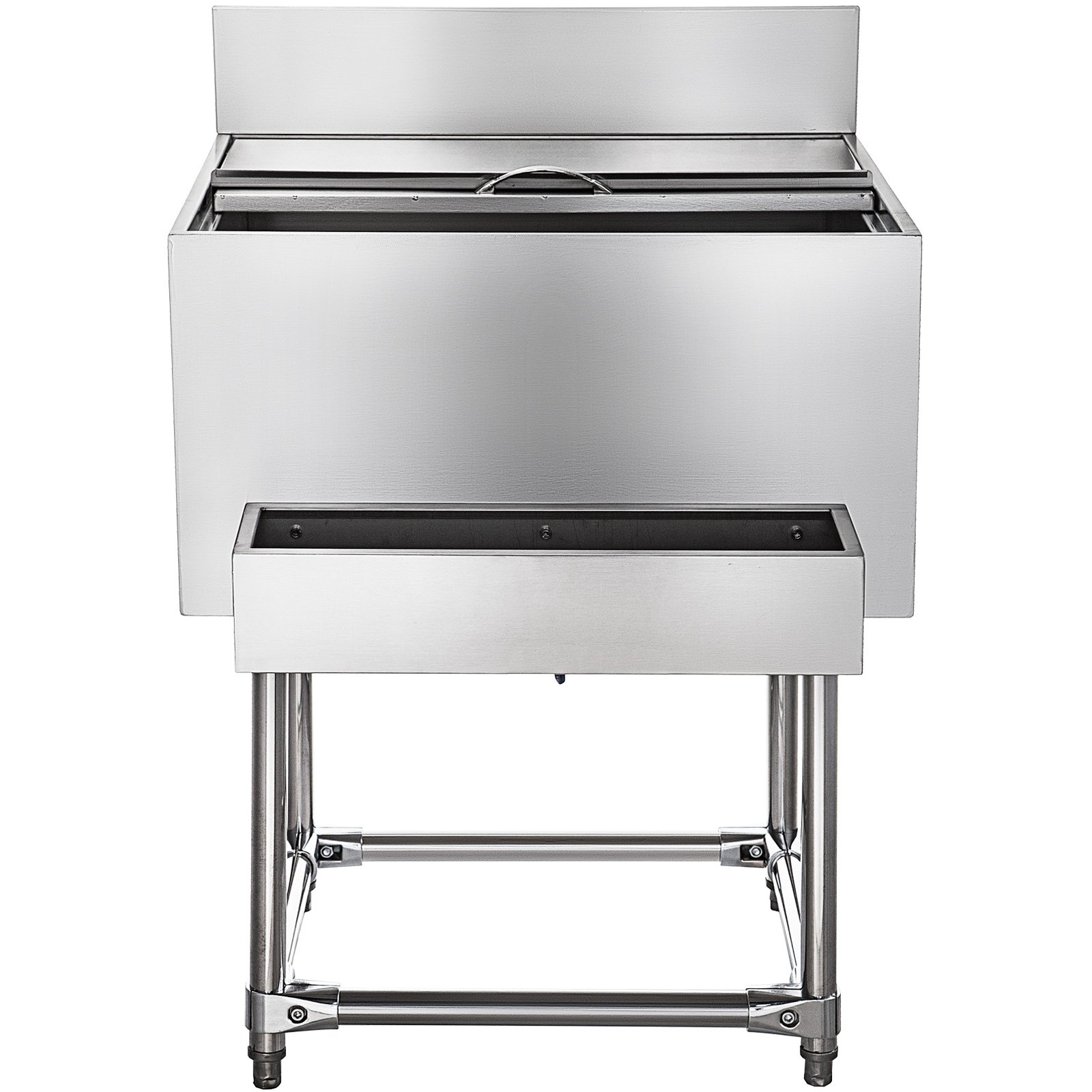 Stainless Steel Underbar Ice Bin Standing Cooler 61x53 cm Ice Chest for Bar
