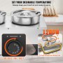 VEVOR electric soup warmer with adjustable temperature control, 1200w power, and sus 304 heating tube.