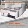 VEVOR 4-Pan Commercial Food Warmer, 4 x 12QT Electric Steam Table, 1500W Professional Countertop Stainless Steel Buffet Bain Marie with 86-185°F Temp Control for Catering and Restaurants, Silver