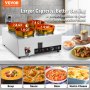 VEVOR Electric Soup Warmer, Four 7.4QT Stainless Steel Round Pot 86~185°F Adjustable Temp, 1500W Commercial Bain Marie with Anti-dry Burn and Reset Button, Soup Station for Restaurant, Buffet, Silver