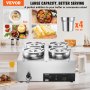 VEVOR Commercial Soup Warmer Polévková stanice s 4*7,4Qt ohřívačem konvice na polévku