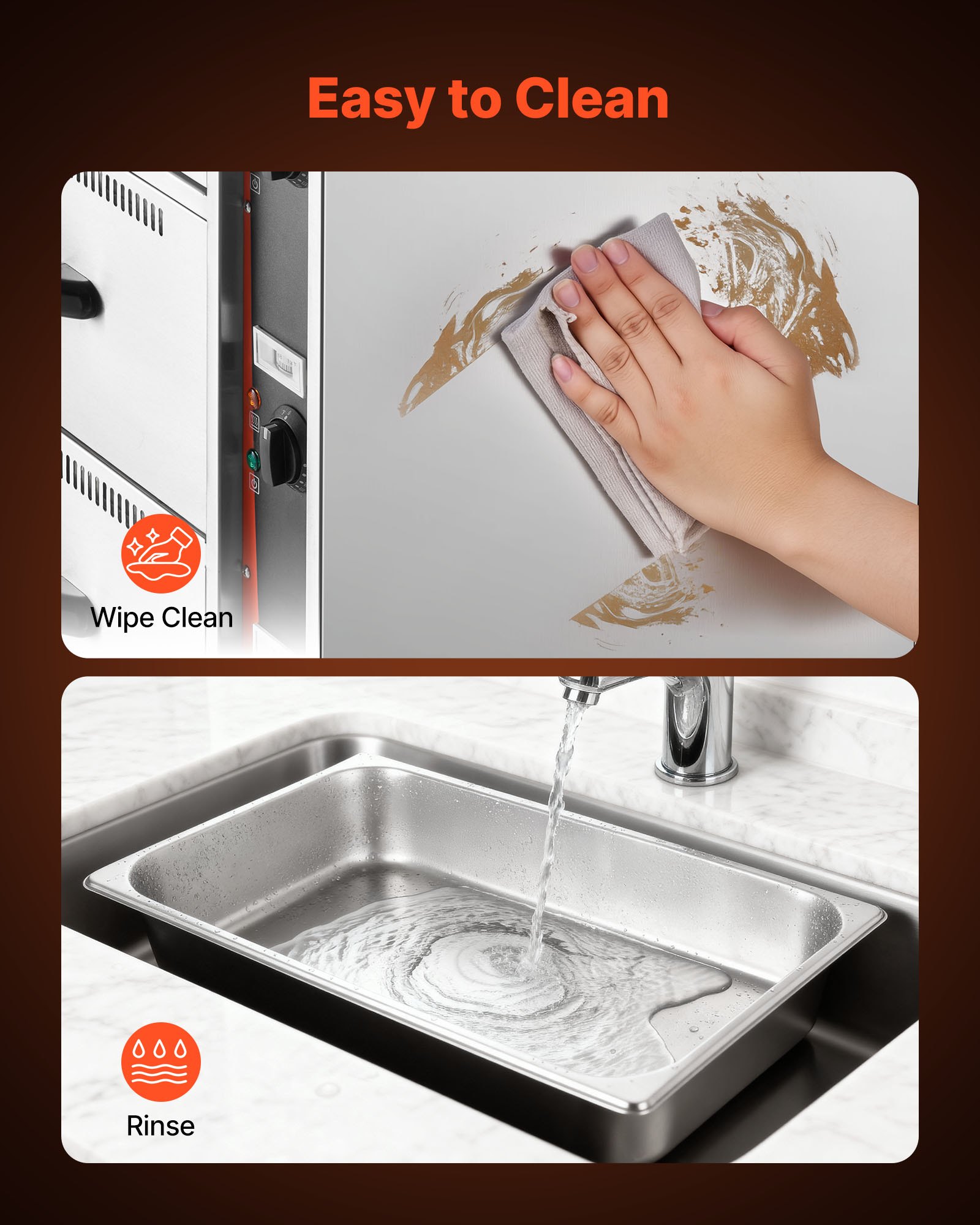 VEVOR Commercial Electric Drawer Warmer, Three-Drawer Stainless Steel Food Warmer, Freestanding Standard Warming Drawer Cabinet, 30-85℃ Wide Temperature Range, for Restaurant, Hotel Buffet & Bakery