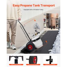 Propane Tank Top Heater with Portable Trolley 15000 BTU Infrared Single