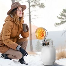 Propane Tank Top Heater with Portable Trolley 15000 BTU Infrared Single