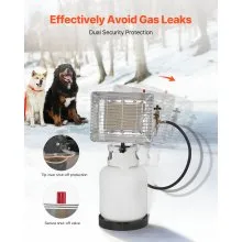 Propane Tank Top Heater 13000 BTU Rapid Heating Infrared Single Burner