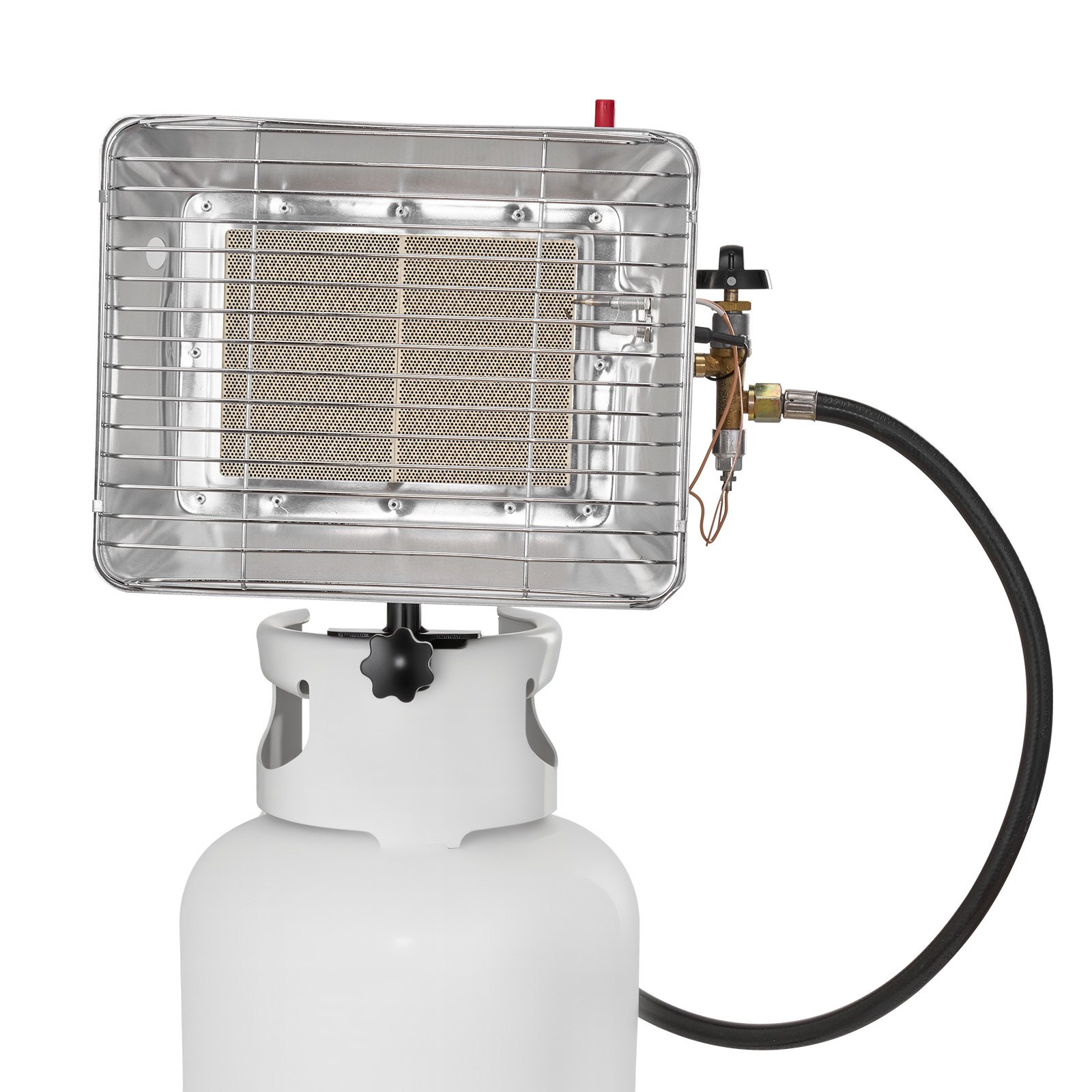 VEVOR Propane Tank Top Heater, 13000 BTU Rapid Heating 180-Degree Infrared Radiant Tank Top Gas Heater, Stepless Temperature Adjustment for Ice Fishing/ Hunting/Outdoor Work, Single Burner Square