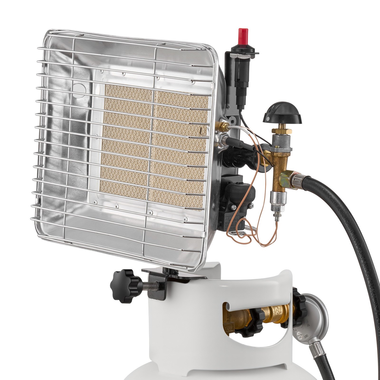 VEVOR Propane Tank Top Heater, 13000 BTU Rapid Heating 180-Degree Infrared Radiant Tank Top Gas Heater, Stepless Temperature Adjustment for Ice Fishing/ Hunting/Outdoor Work, Single Burner Square