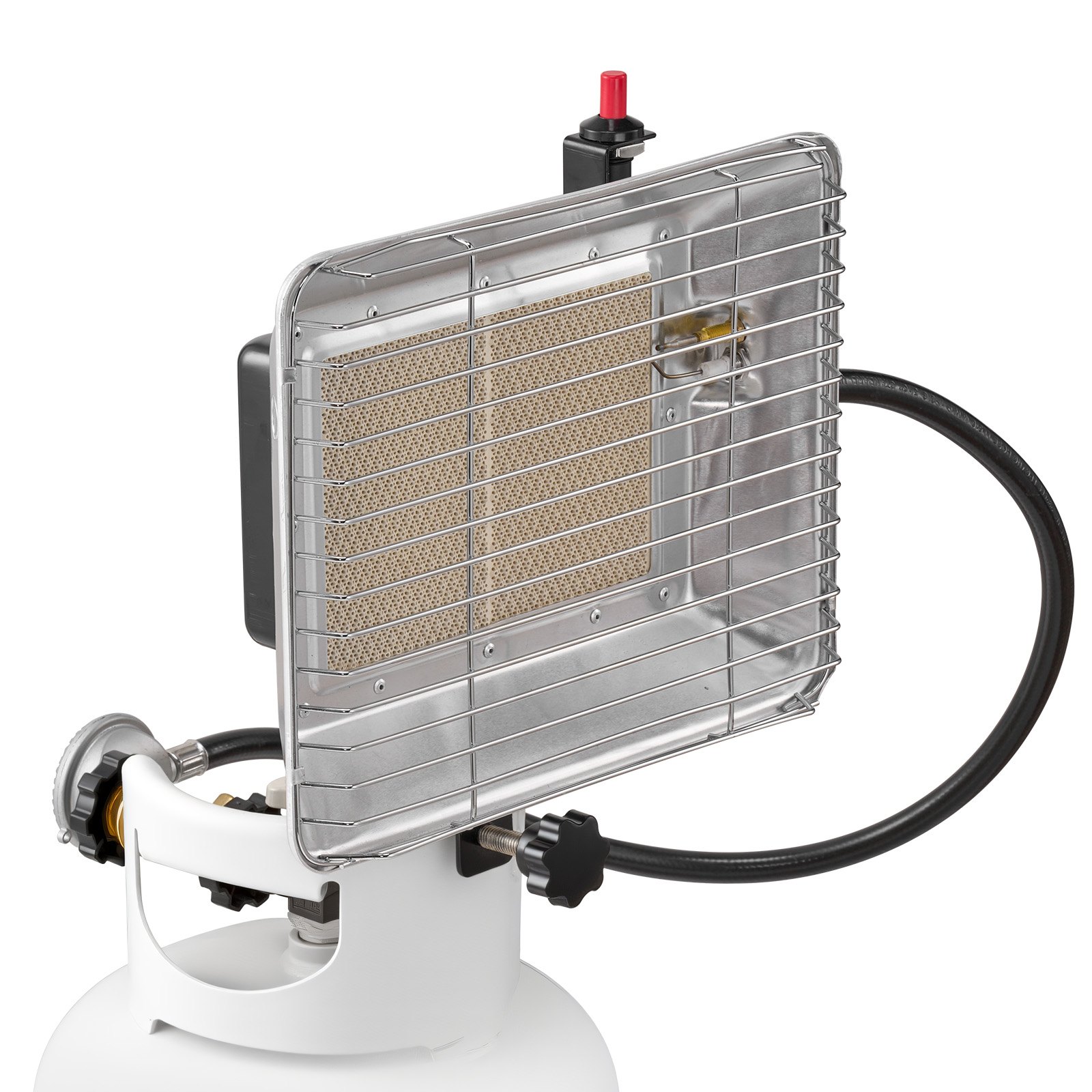 VEVOR Propane Tank Top Heater, 13000 BTU Rapid Heating 180-Degree Infrared Radiant Tank Top Gas Heater, Stepless Temperature Adjustment for Ice Fishing/ Hunting/Outdoor Work, Single Burner Square