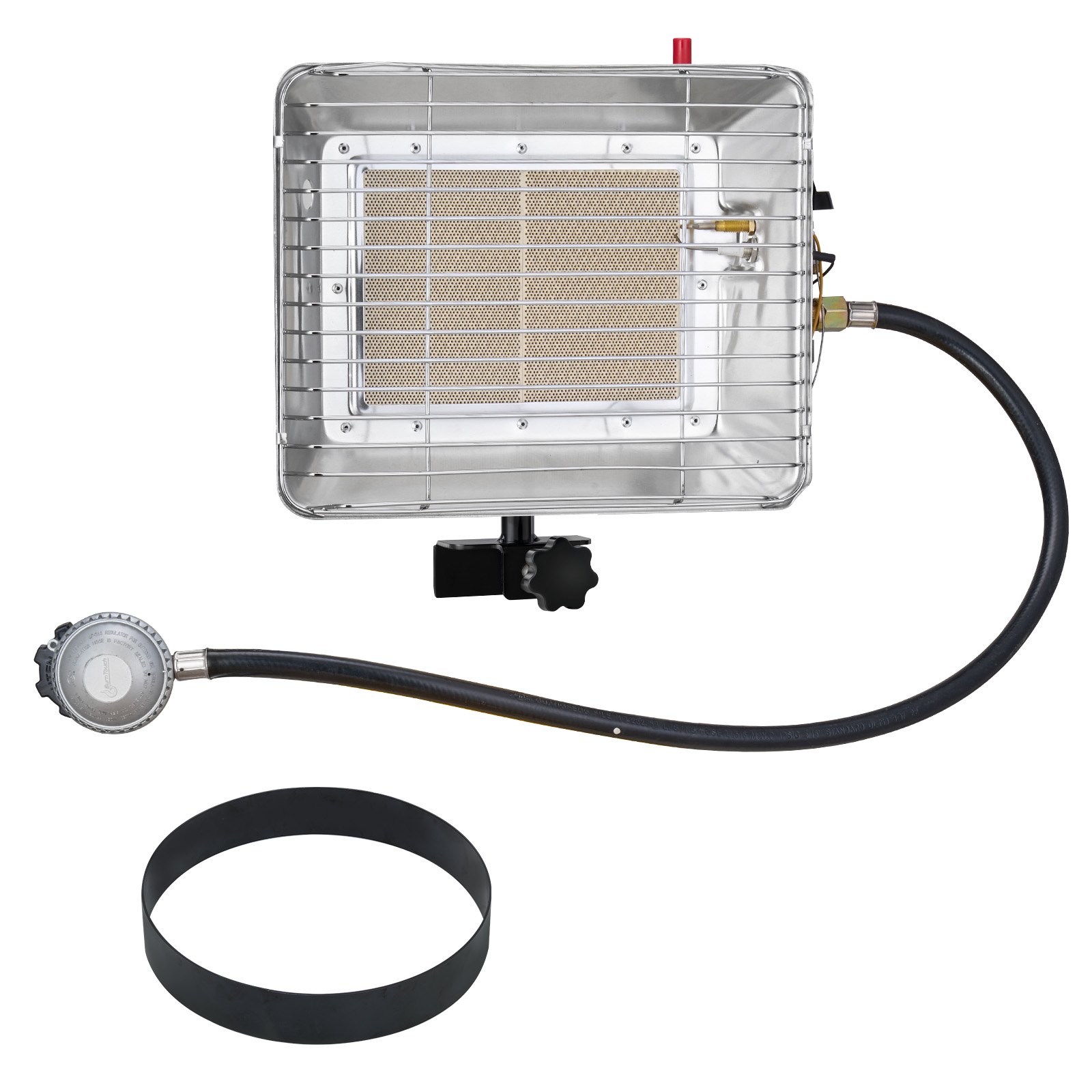 VEVOR Propane Tank Top Heater, 13000 BTU Rapid Heating 180-Degree Infrared Radiant Tank Top Gas Heater, Stepless Temperature Adjustment for Ice Fishing/ Hunting/Outdoor Work, Single Burner Square