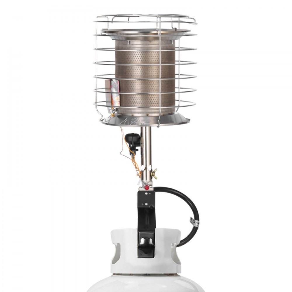 VEVOR Propane Tank Top Heater, 42000 BTU Rapid Heating 360-Degree Infrared Radiant Tank Top Gas Heater, Stepless Temperature Adjustment for Ice Fishing/ Hunting/Outdoor Work, Single Burner