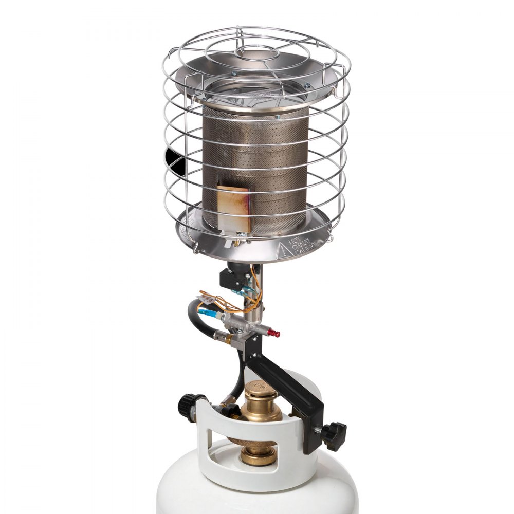 VEVOR Propane Tank Top Heater, 42000 BTU Rapid Heating 360-Degree Infrared Radiant Tank Top Gas Heater, Stepless Temperature Adjustment for Ice Fishing/ Hunting/Outdoor Work, Single Burner