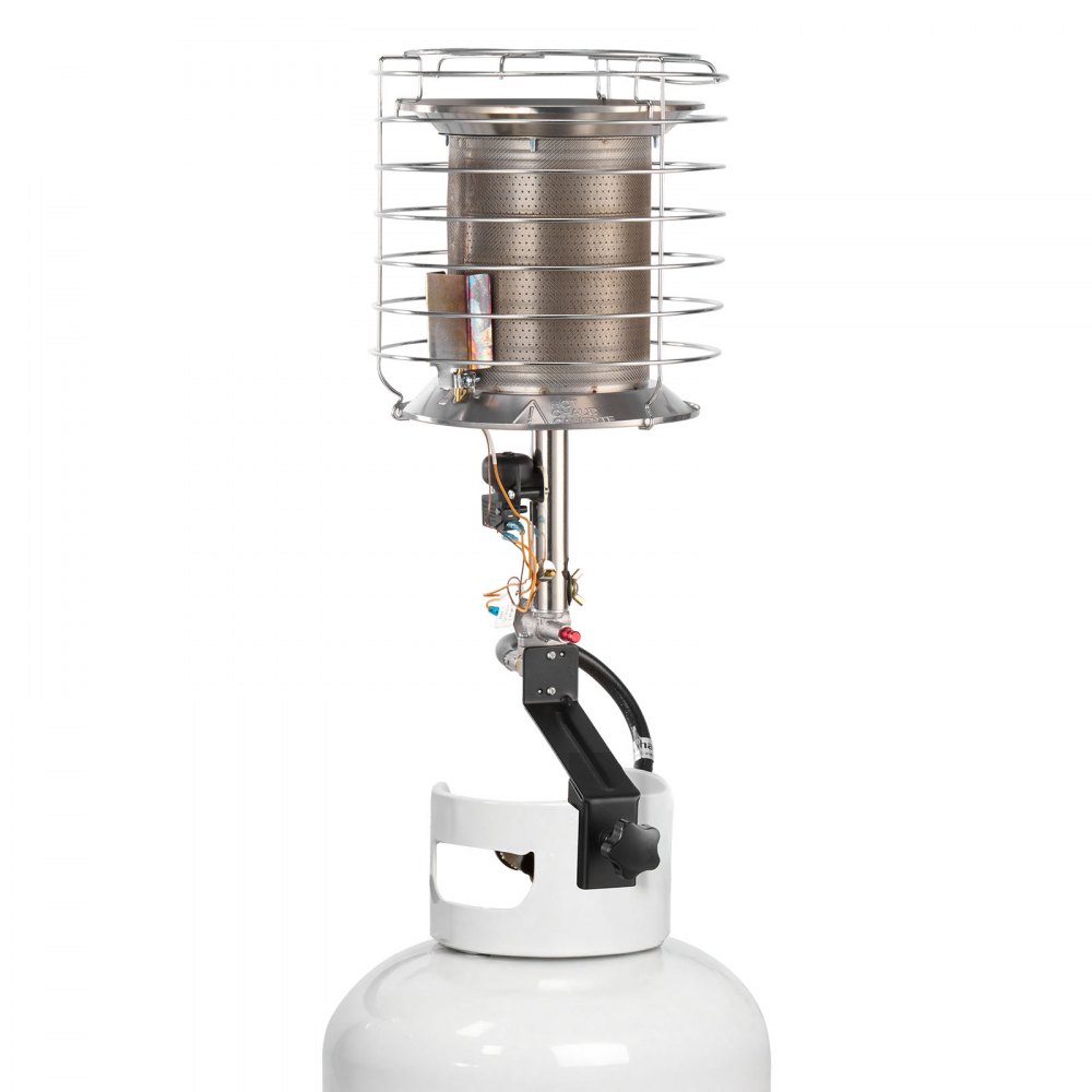 VEVOR Propane Tank Top Heater, 42000 BTU Rapid Heating 360-Degree Infrared Radiant Tank Top Gas Heater, Stepless Temperature Adjustment for Ice Fishing/ Hunting/Outdoor Work, Single Burner
