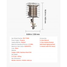 Propane Tank Top Heater 42000 BTU Infrared Radiant Single Burner Outdoors