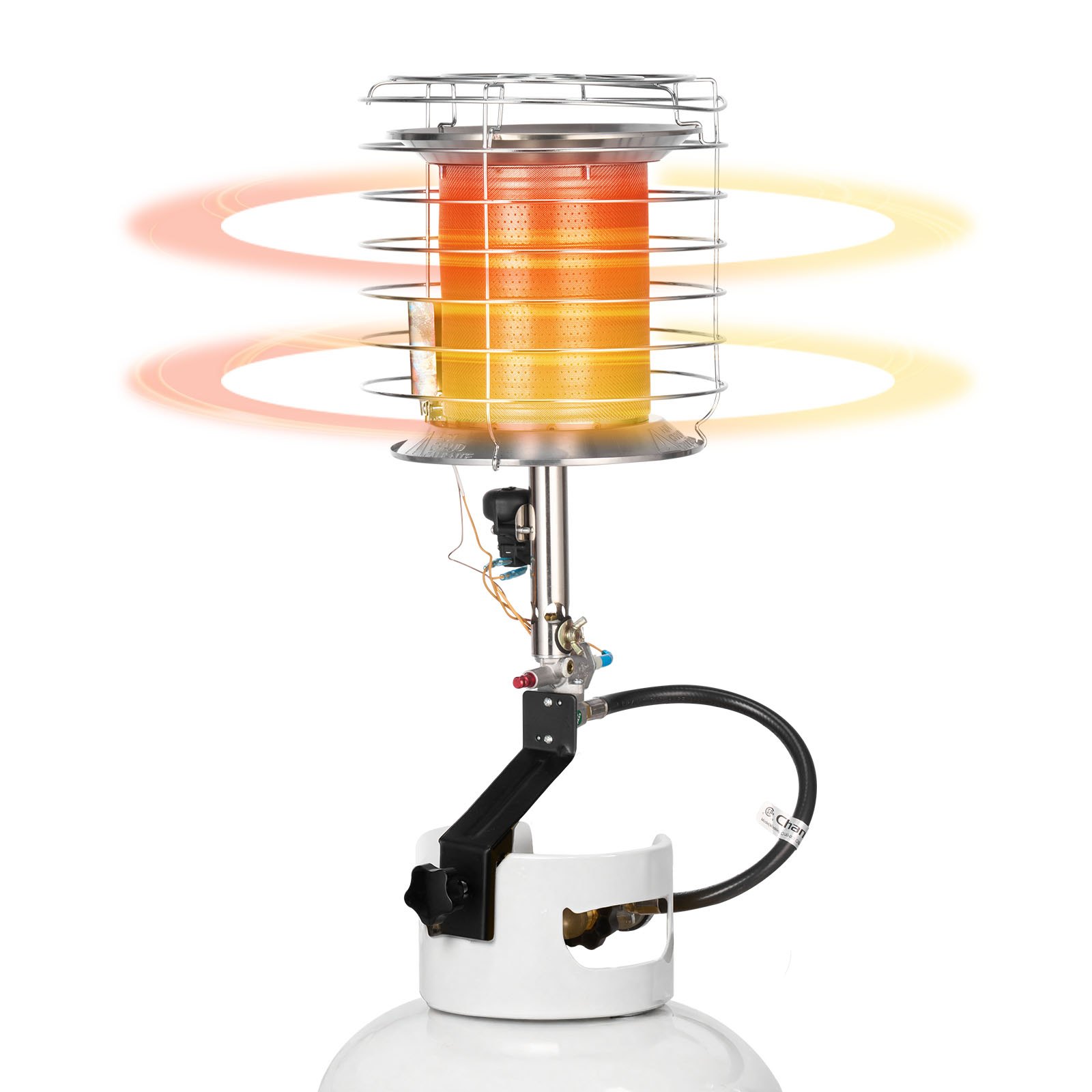 VEVOR Propane Tank Top Heater, 42000 BTU Rapid Heating 360-Degree Infrared Radiant Tank Top Gas Heater, Stepless Temperature Adjustment for Ice Fishing/ Hunting/Outdoor Work, Single Burner