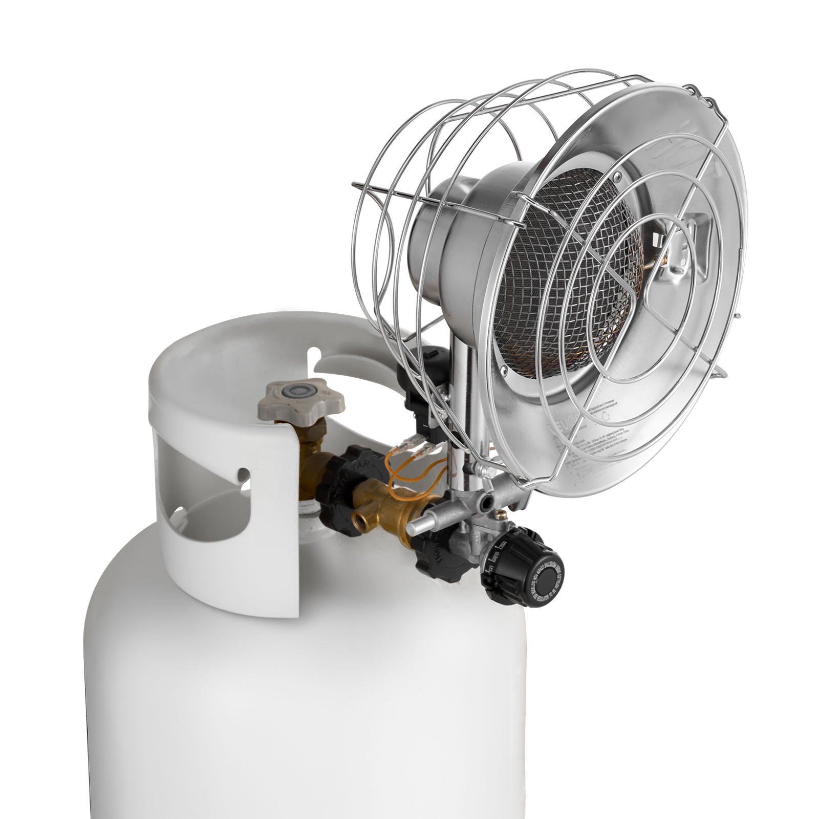 VEVOR Propane Tank Top Heater, 15000 BTU Rapid Heating 180-Degree Infrared Radiant Tank Top Gas Heater, Stepless Temperature Adjustment for Ice Fishing/ Hunting/Outdoor Work, Single Burner Round