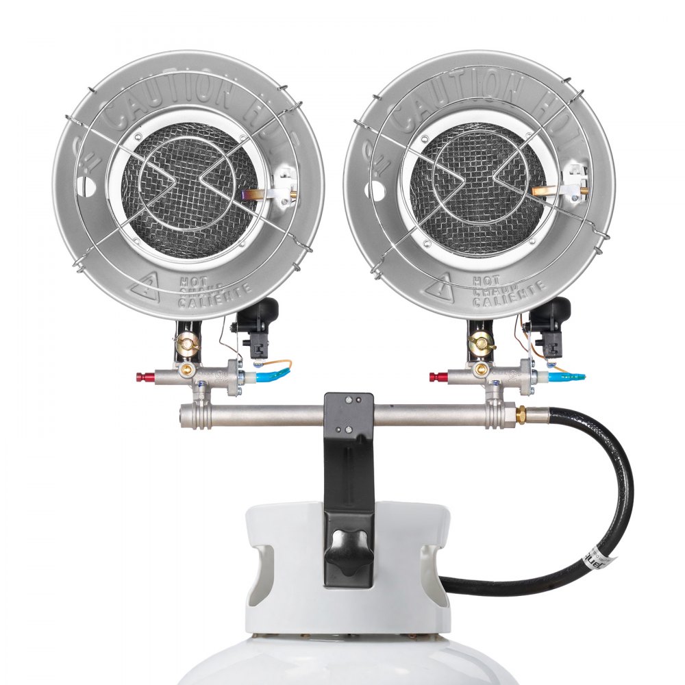 VEVOR Propane Tank Top Heater, 30000 BTU Rapid Heating 180-Degree Infrared Radiant Tank Top Gas Heater, 3 Heat Settings for Ice Fishing/ Hunting/Outdoor Work, Single Burner Square