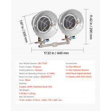 Propane Tank Top Heater 30000 BTU Infrared Radiant Single Burner