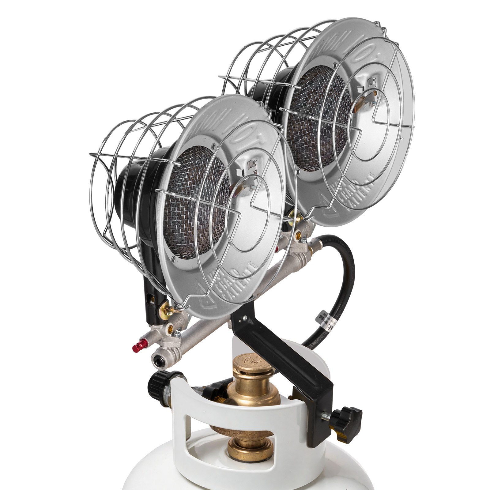 VEVOR Propane Tank Top Heater, 30000 BTU Rapid Heating 180-Degree Infrared Radiant Tank Top Gas Heater, 3 Heat Settings for Ice Fishing/ Hunting/Outdoor Work, Dual Burner Square