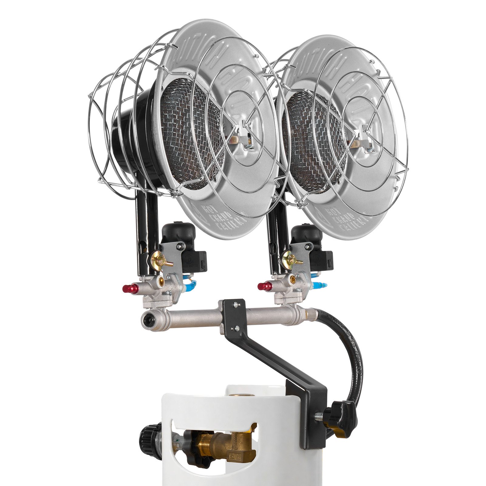 VEVOR Propane Tank Top Heater, 30000 BTU Rapid Heating 180-Degree Infrared Radiant Tank Top Gas Heater, 3 Heat Settings for Ice Fishing/ Hunting/Outdoor Work, Dual Burner Square