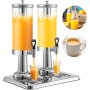 11l Hotel Juice Dispenser Beverage Dispenser Double Tank 3 Gallon*2 Buffet Drink