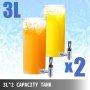 11l Hotel Juice Dispenser Beverage Dispenser Double Tank 3 Gallon*2 Buffet Drink