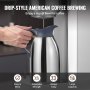 12 Cups Commercial Drip Coffee Maker with Thermal Carafe Restaurant Office Cafe