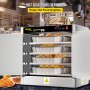 VEVOR Hot Box Food Warmer, 25"x15"x24" Concession Warmer with Water Tray, Four Disposable Catering Pans, Countertop Pizza, Patty, Pastry, Empanada, Concession Hot Food Hold Tested to UL Standards