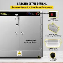 VEVOR Calentador de alimentos Hot Box, calentador de concesión de 25 x 15 x 24 pulgadas con bandeja de agua, cuatro sartenes desechables para catering, pizza de encimera, hamburguesa, pastelería, empanada, retención de alimentos calientes de concesión probado según los estándares UL