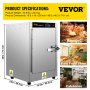 VEVOR Hot Box Food Warmer, 19"x19"x29" Concession Warmer with Water Tray, Five Disposable Catering Pans, Countertop Pizza, Patty, Pastry, Empanada, Concession Hot Food Holding Case, 110V UL listed