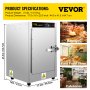 VEVOR Hot Box Food Warmer, 16"x16"x24" Concession Warmer with Water Tray, Four Disposable Catering Pans, Countertop Pizza, Patty, Pastry, Empanada, Concession Hot Food Holding Case, 110V UL Listed