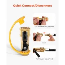 VEVOR RV Propane Quick Connect Fitting Adapter Valve, 7 Pieces, 1/4-Inch Male NPT Full Flow Plug & 3/8-Inch Male Flare Quick Kit for Low Pressure Gas Appliances and RV Propane Quick Connections