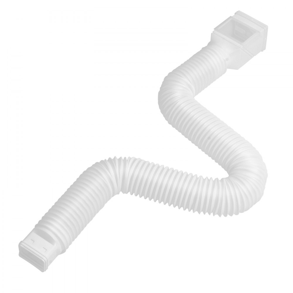VEVOR Rain Gutter Downspout Extensions, 2-Pack Flexible Downspout Extender, Down Spout Drain Extension Extendable from 22" to 63", Gutter Extensions with Adapters, for Rainwater Drainage, White