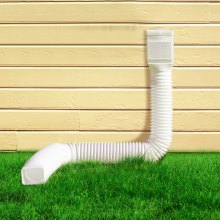 Rain Gutter Downspout Extensions 2-Pack Flexible Downspout Extender White