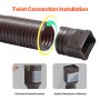 Rain Gutter Downspout Extensions 2-Pack Flexible Downspout Extender Brown