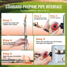 VEVOR Propane Melting Furnace Kit 8KG/18lbs with Crucible Tongs Metal Smelting